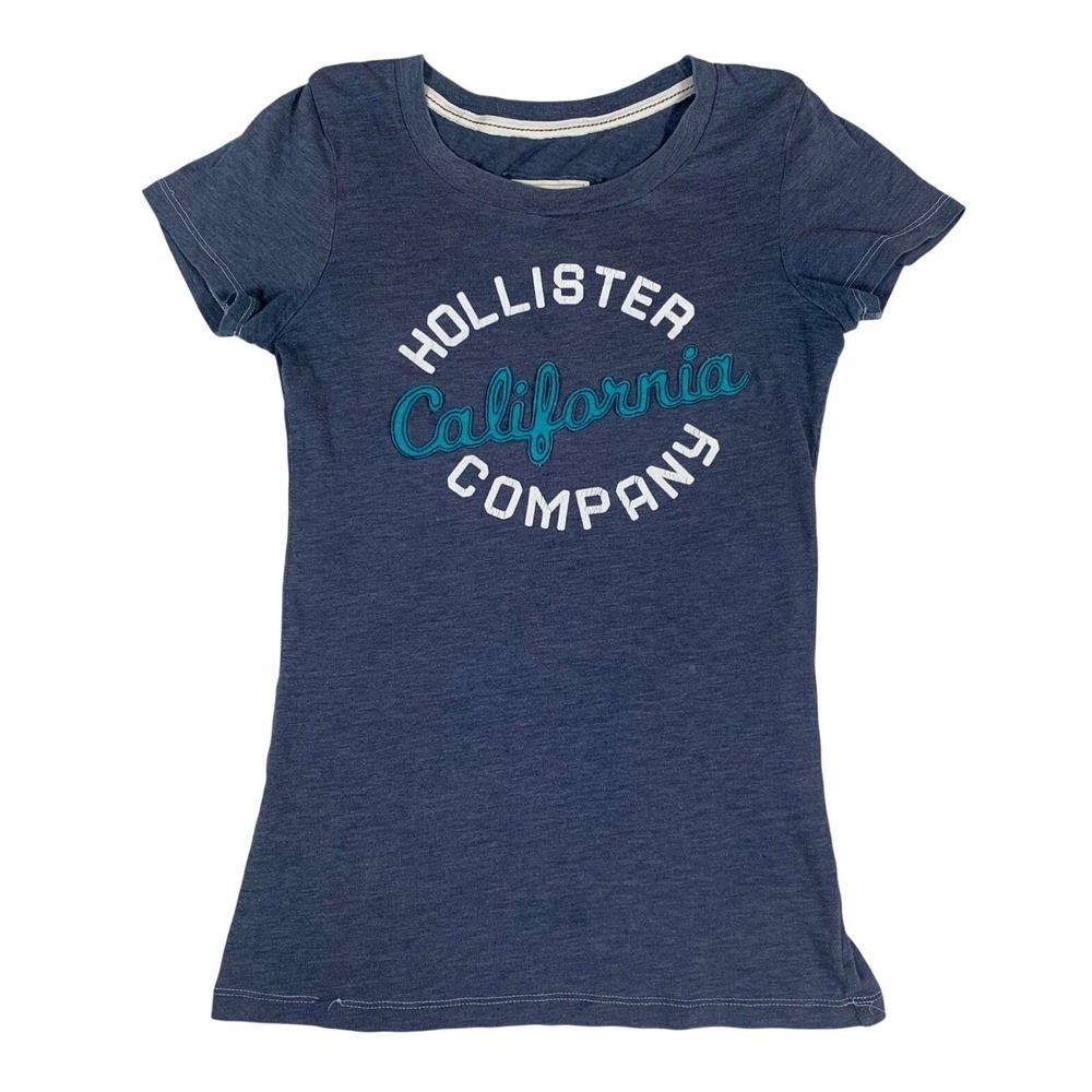 Hollister Graphic T-Shirt Womens Medium Navy Blue Good California Company Tee
